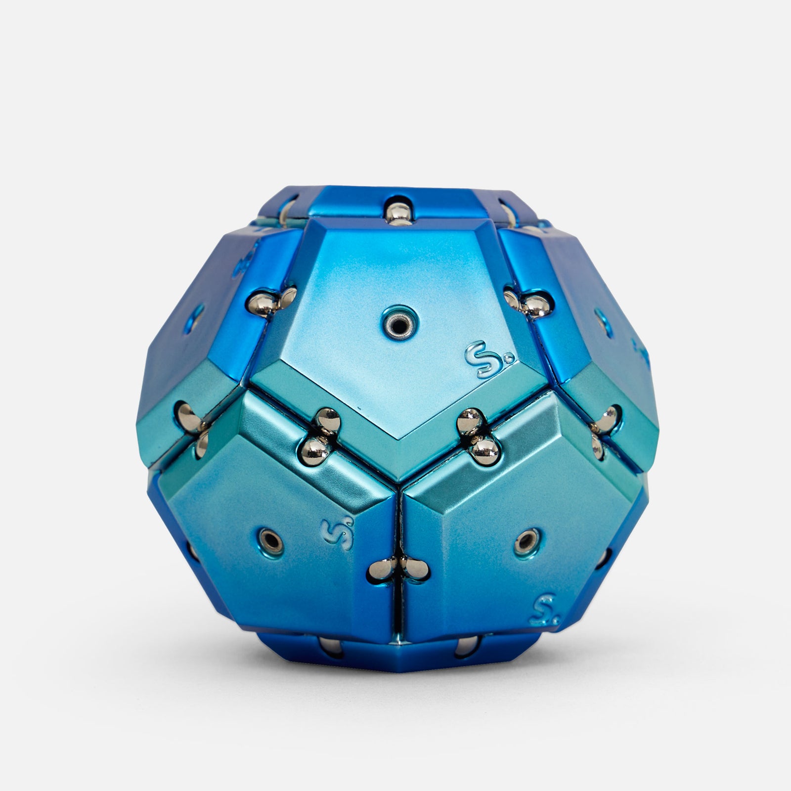 Chrome Geode Blue Sphere